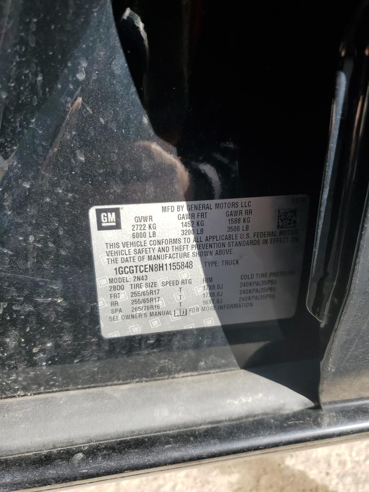 1GCGTCEN8H1155848 CHEVROLET COLORADO 2017