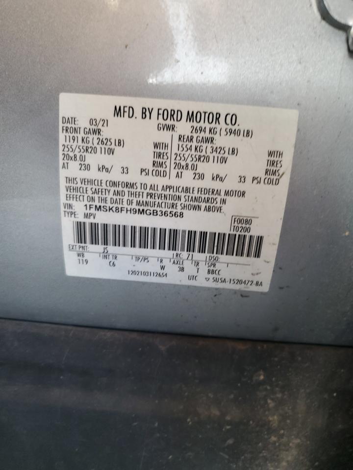 1FMSK8FH9MGB36568 FORD EXPLORER 2021