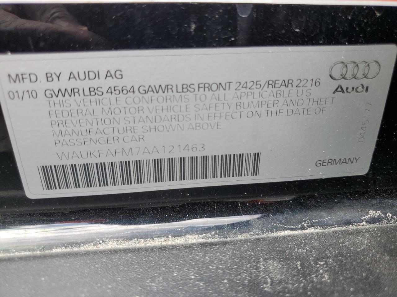 waukfafm7aa121463 WAUKFAFM7AA121463 2010 Audi A3 Premium Plus