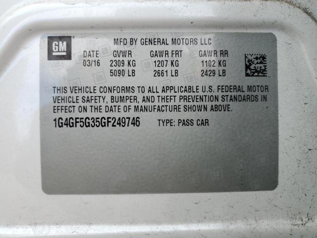 2016 BUICK LACROSSE P 1G4GF5G35GF249746