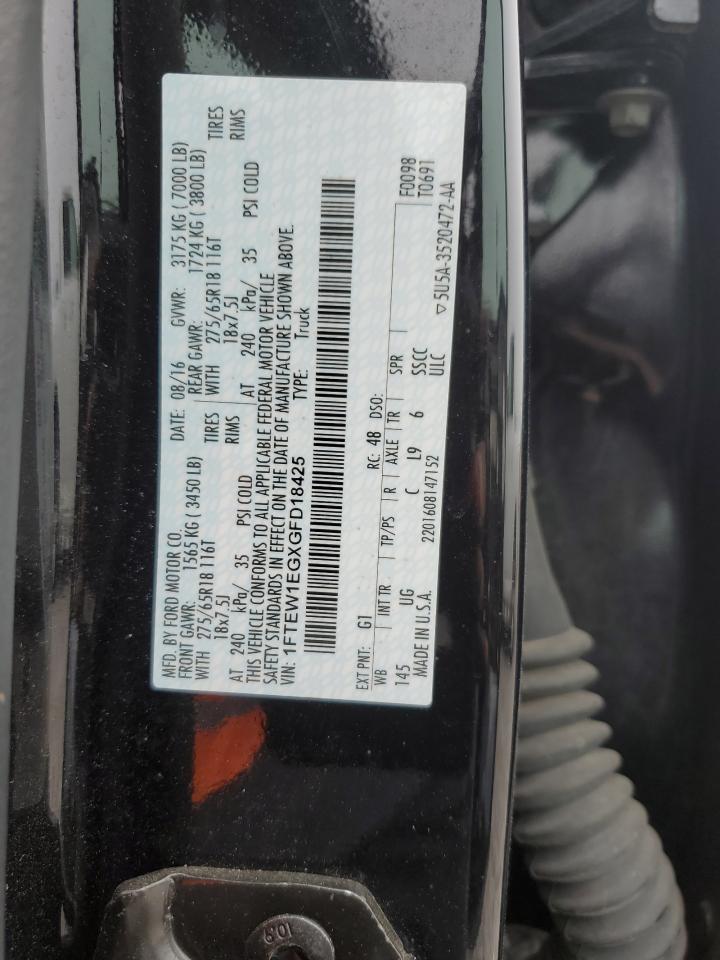 1FTEW1EGXGFD18425 FORD F-150 2016