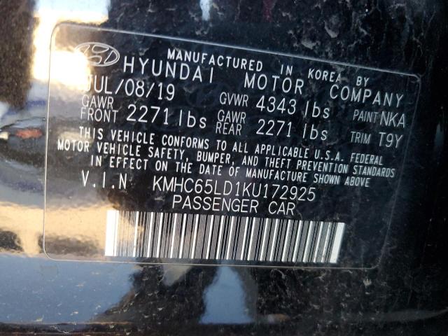 2019 HYUNDAI IONIQ - KMHC65LD1KU172925