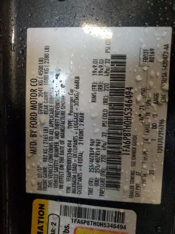 2017 FORD MUSTANG - 1FA6P8TH0H5346494