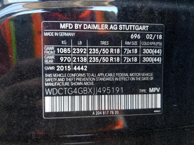 VIN WDCTG4GBXJJ495191 2018 Mercedes-Benz GLA-Class,... no.14