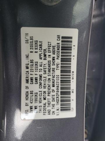 2017 HONDA ACCORD SED 1HGCR2F84HA031030