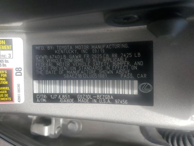 2020 LEXUS ES 350 LUX 58AEZ1B12LU051881