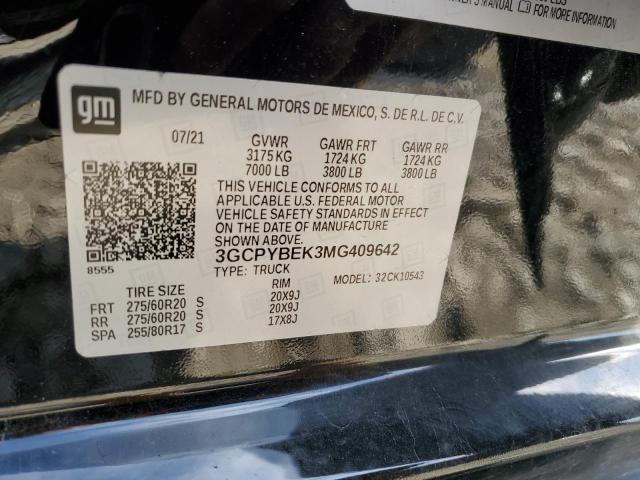 2021 CHEVROLET SILVERADO 3GCPYBEK3MG409642