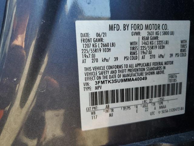 2021 FORD MUSTANG MA 3FMTK3SU9MMA40049