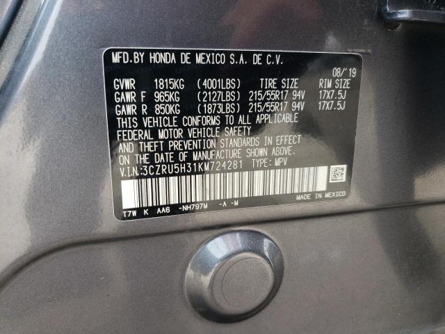 2019 HONDA HR-V LX 3CZRU5H31KM724281