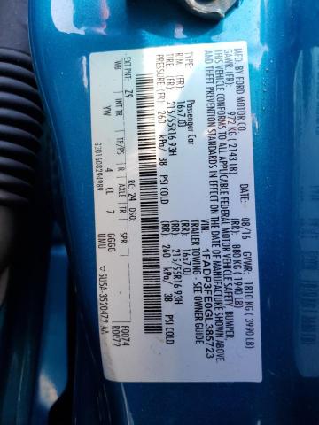 1FADP3FE0GL385723 FORD FOCUS 2016