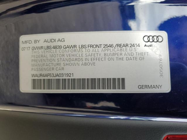 2018 AUDI S5 PRESTIG WAUR4AF53JA031921