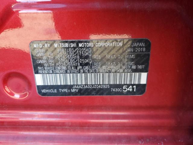2018 MITSUBISHI OUTLANDER JA4AZ3A32JZ042925