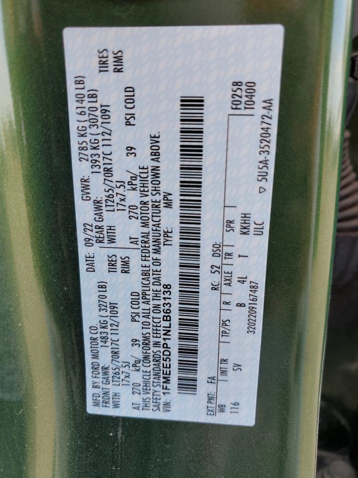 1FMEE5DP1NLB63138 FORD BRONCO 2022
