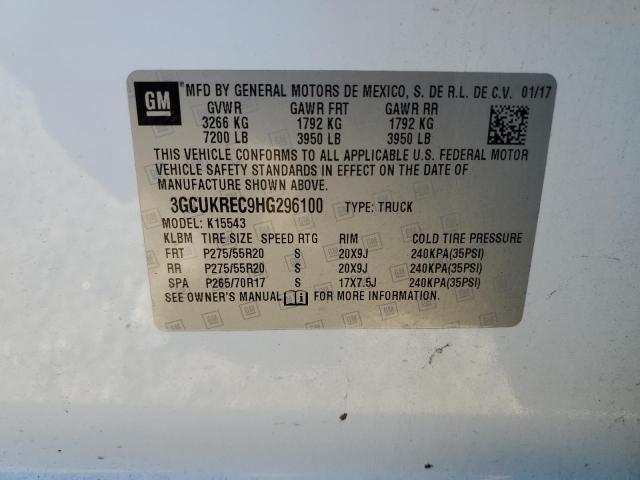 2017 CHEVROLET SILVERADO 3GCUKREC9HG296100
