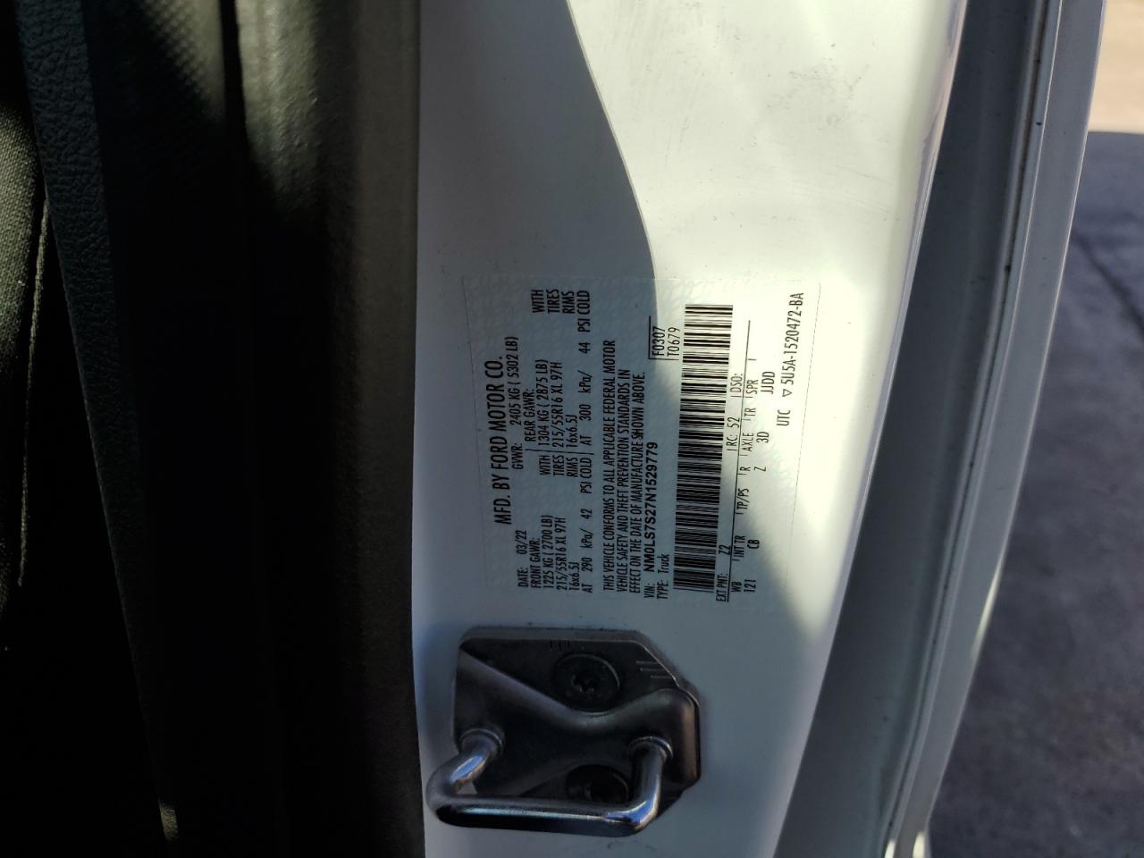 NM0LS7S27N1529779 FORD TRANSIT 2022