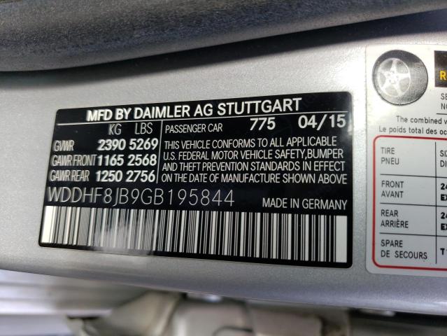 WDDHF8JB9GB195844 2016 MERCEDES-BENZ E-CLASS, photo no. 12