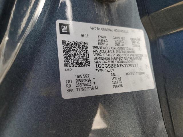 2019 CHEVROLET COLORADO 1GCGSBEA7K1120137