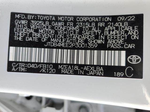 2023 TOYOTA COROLLA LE JTDB4MEE2P3001359