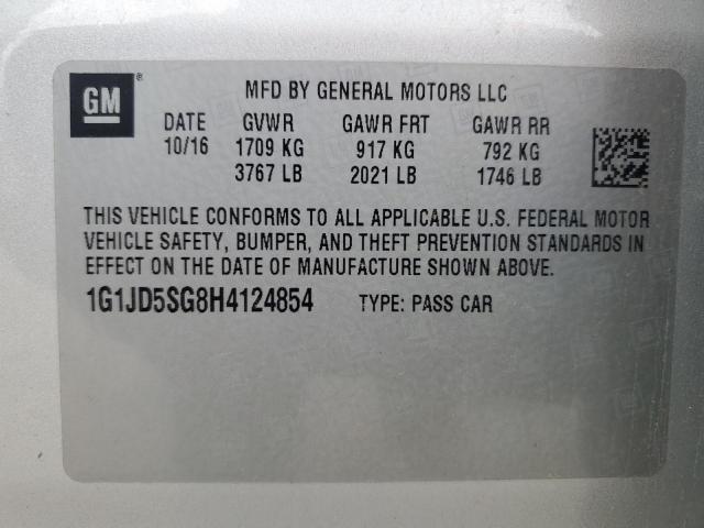 2017 CHEVROLET SONIC LT 1G1JD5SG8H4124854