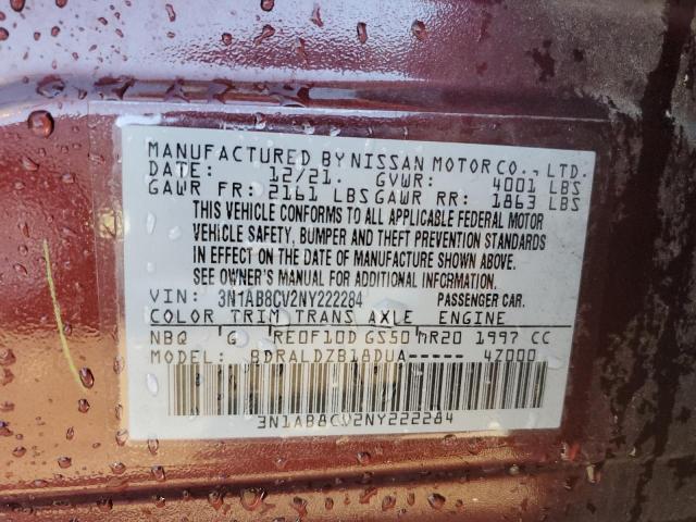2022 NISSAN SENTRA SV 3N1AB8CV2NY222284