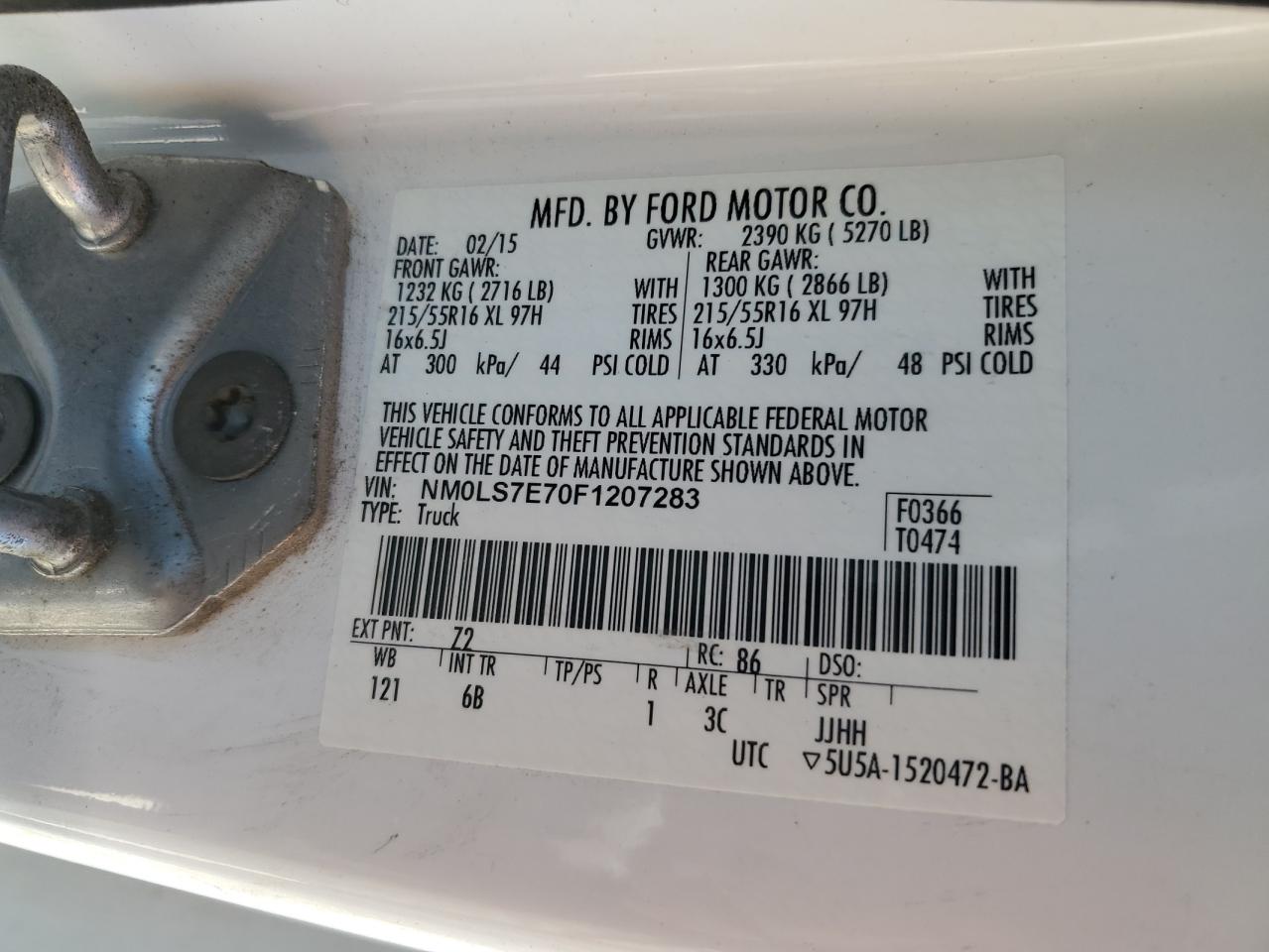 NM0LS7E70F1207283 2015 Ford Transit Connect Xl