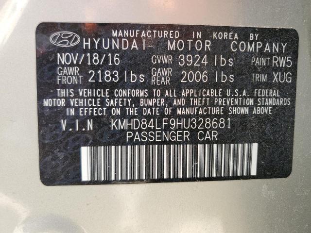 2017 HYUNDAI ELANTRA SE KMHD84LF9HU328681