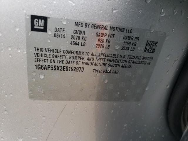 2014 Cadillac Cts VIN: 1G6AP5SX3E0192970 Lot: 43240504