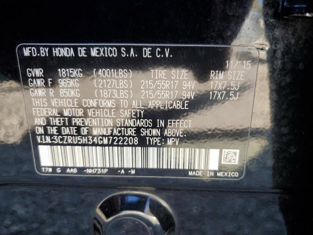 2016 HONDA HR-V LX 3CZRU5H34GM722208