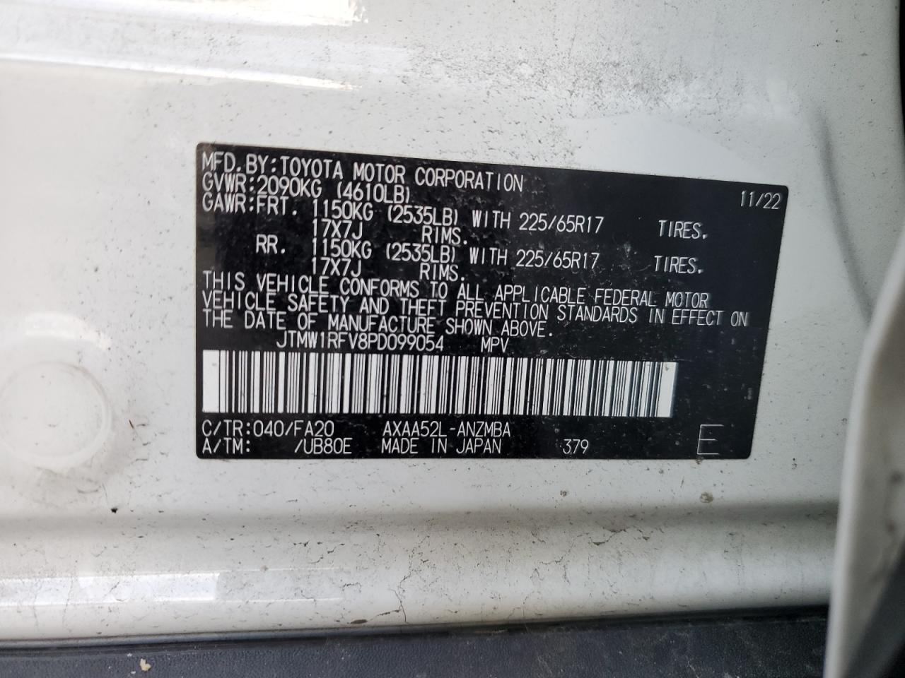 JTMW1RFV8PD099054 TOYOTA RAV4 2023