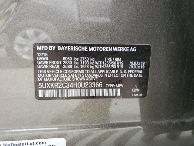 5UXKR2C34H0U23366 2017 BMW X5, photo no. 12