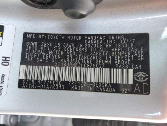 2017 TOYOTA COROLLA L - 2T1BURHE3HC879027
