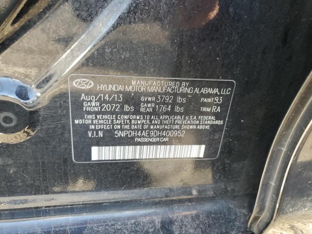 2013 Hyundai Elantra Gls VIN: 5NPDH4AE9DH400952 Lot: 44222364