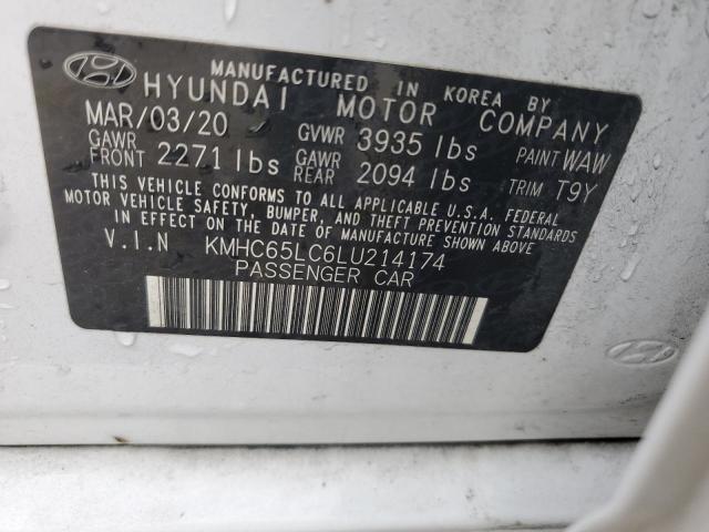 2020 HYUNDAI IONIQ BLUE - KMHC65LC6LU214174