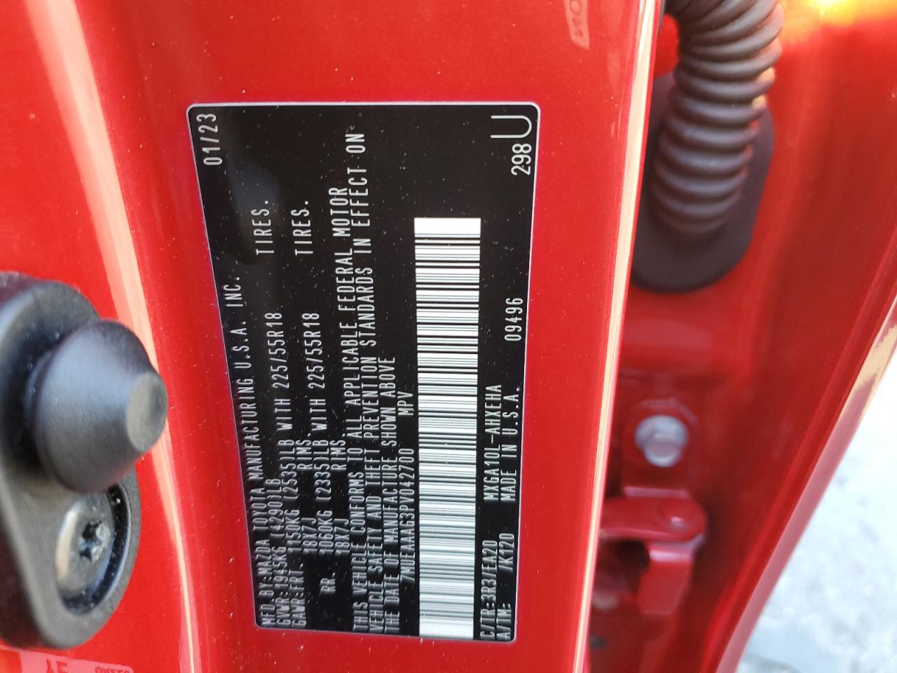 7MUEAAAG3PV042700 TOYOTA COROLLA CR 2023