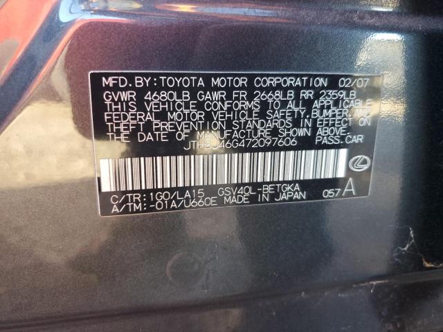 Image 12 of 2007 Lexus ES salvage vehicle - Lot #42559834 at Copart