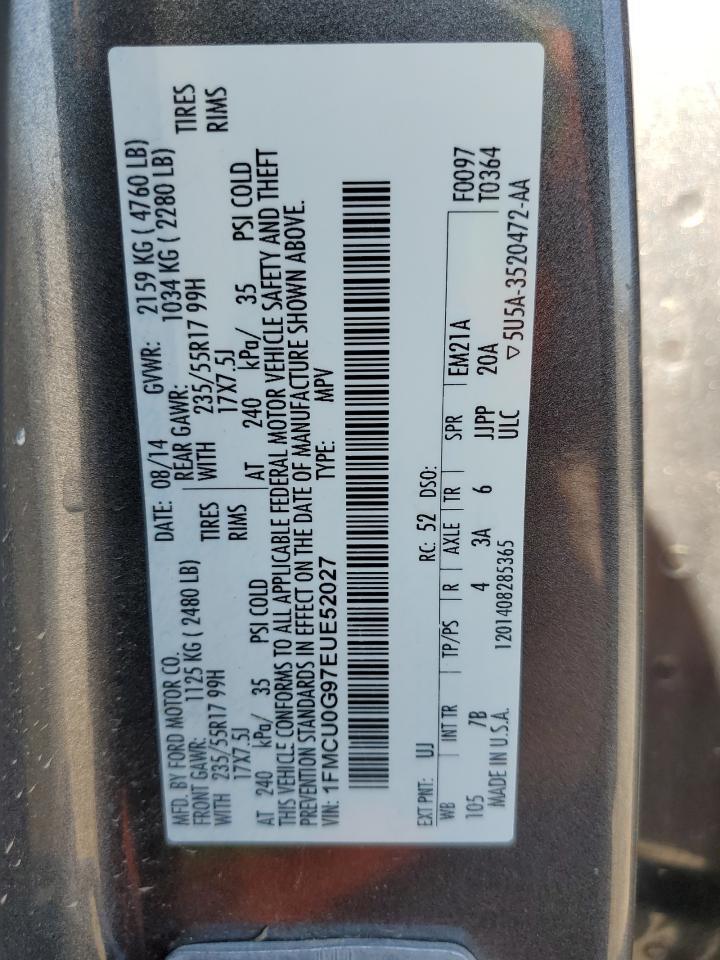 1FMCU0G97EUE52027 2014 Ford Escape Se