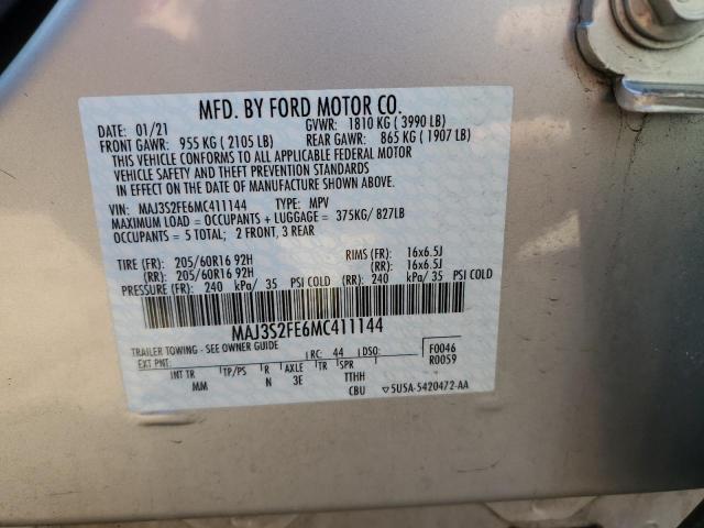 2021 FORD ECOSPORT S MAJ3S2FE6MC411144
