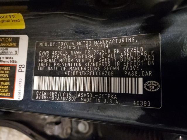 VIN 4T1BF1FK3FU008709 2015 Toyota Camry, LE no.12