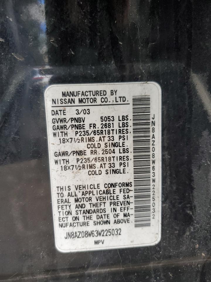 JN8AZ08W63W225032 2003 Nissan Murano Sl