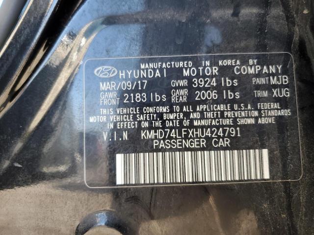 2017 Hyundai Elantra Se VIN: KMHD74LFXHU424791 Lot: 40896064