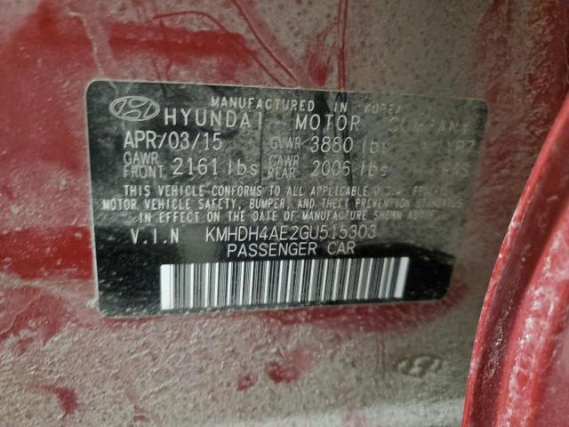 2016 HYUNDAI ELANTRA SE KMHDH4AE2GU515303