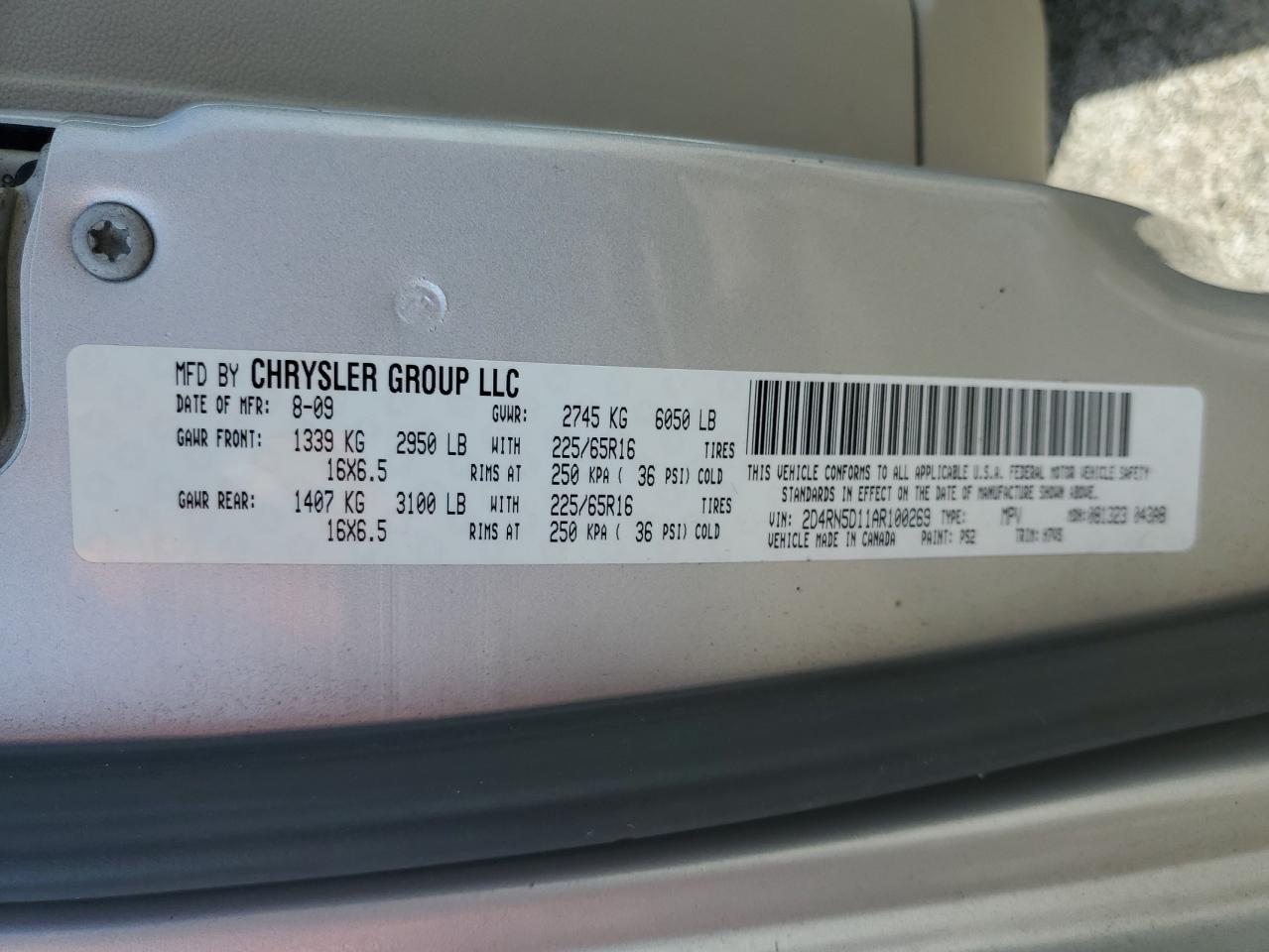 2D4RN5D11AR100269 2010 Dodge Grand Caravan Sxt