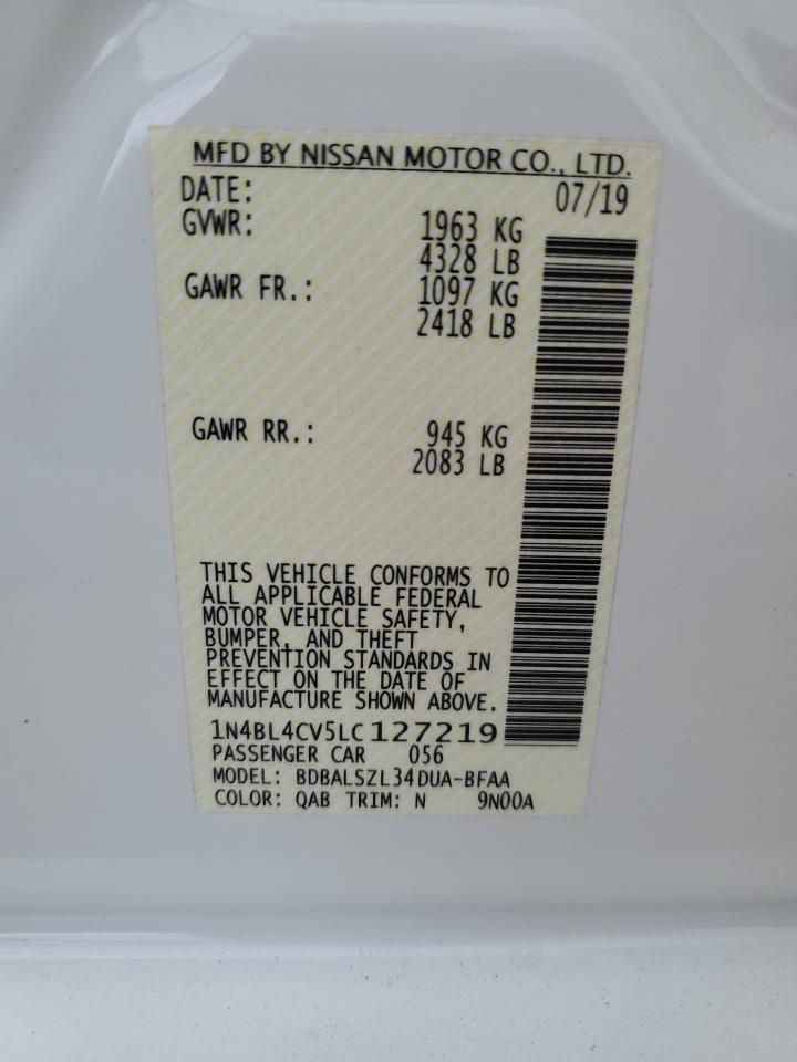 1N4BL4CV5LC127219 NISSAN ALTIMA 2020
