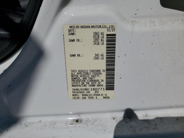 2019 NISSAN ALTIMA SR 1N4BL4CV8KC180771