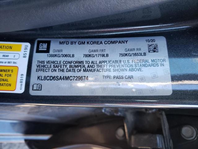 2021 CHEVROLET SPARK 1LT KL8CD6SA4MC729674