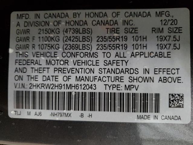 2021 HONDA CR-V TOURI 2HKRW2H91MH612043