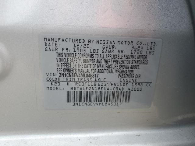 3N1CN8EV4ML845317 | 2021 Nissan versa sv