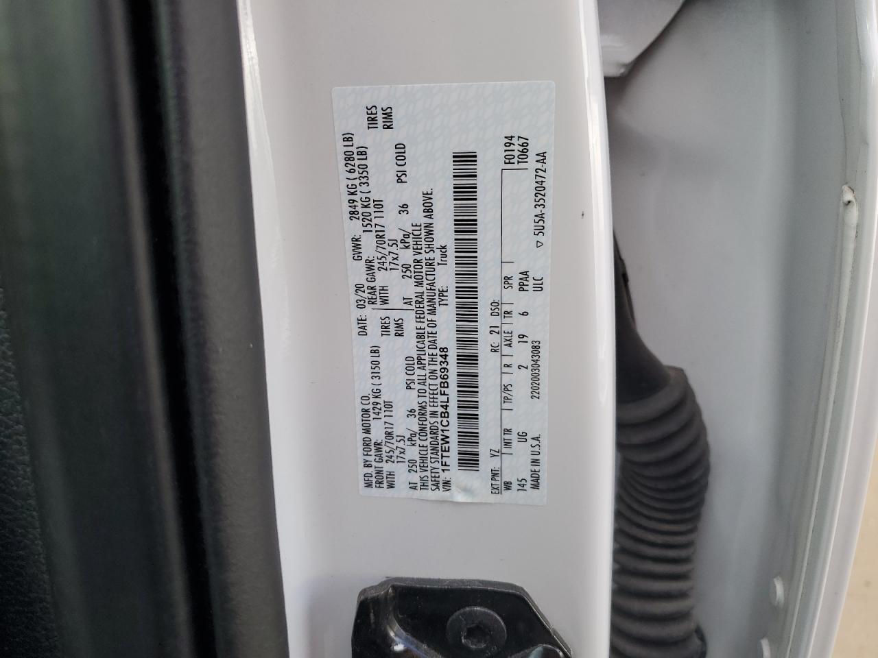1FTEW1CB4LFB69348 FORD F-150 2020