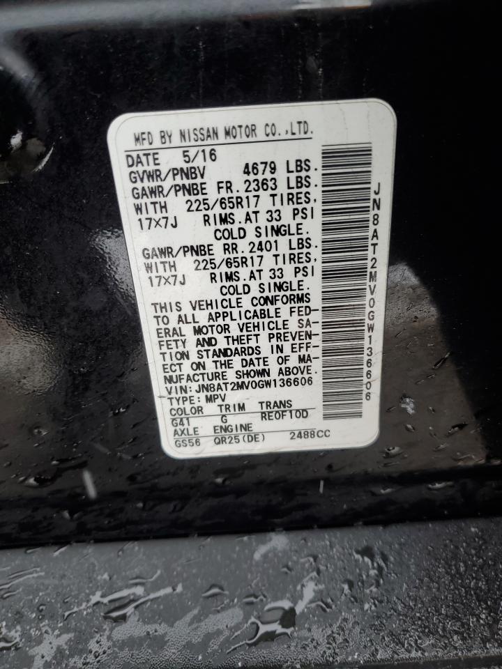 JN8AT2MV0GW136606 NISSAN ROGUE 2016