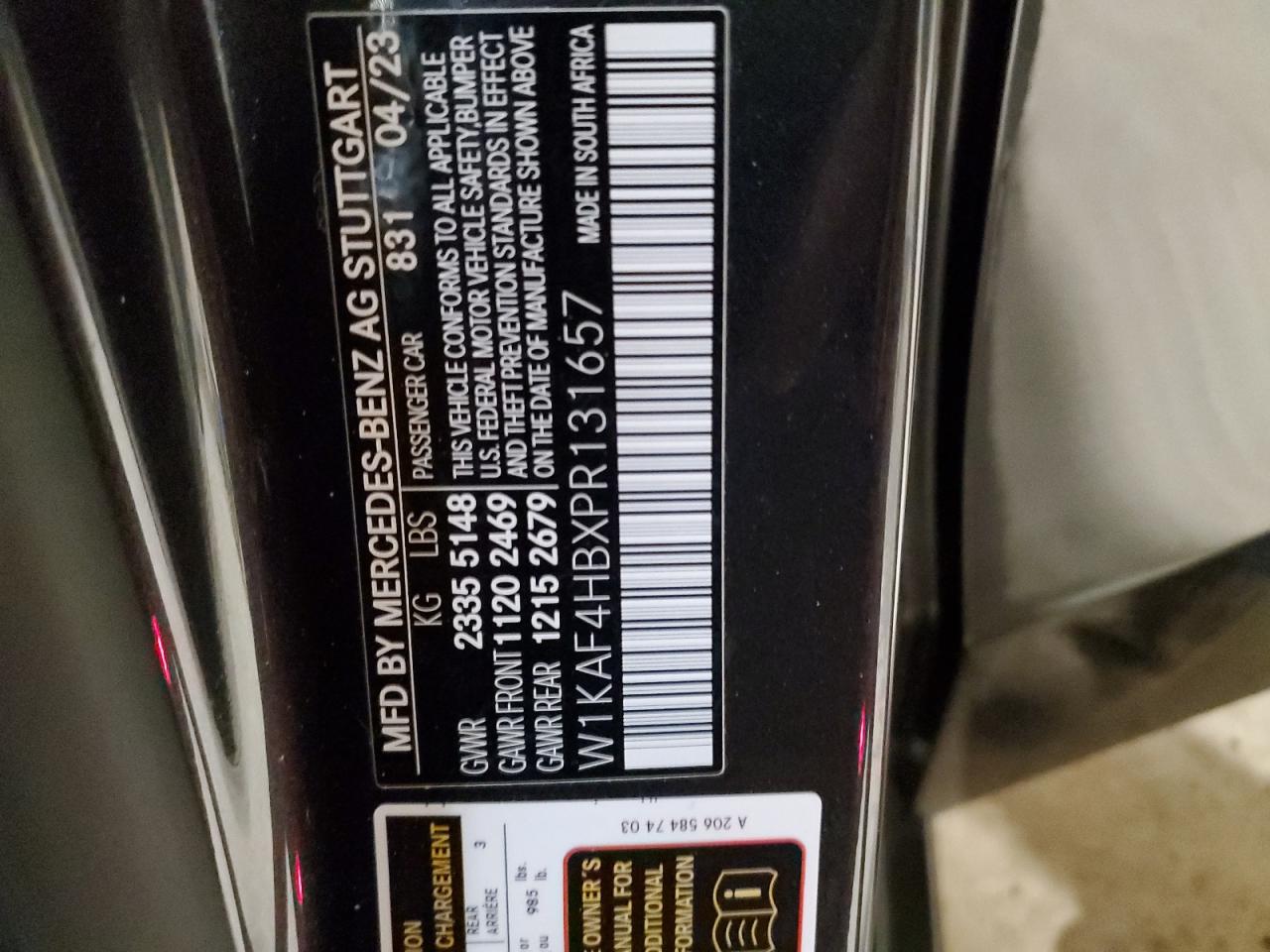 W1KAF4HBXPR131657 2023 Mercedes-Benz C 300 4Matic